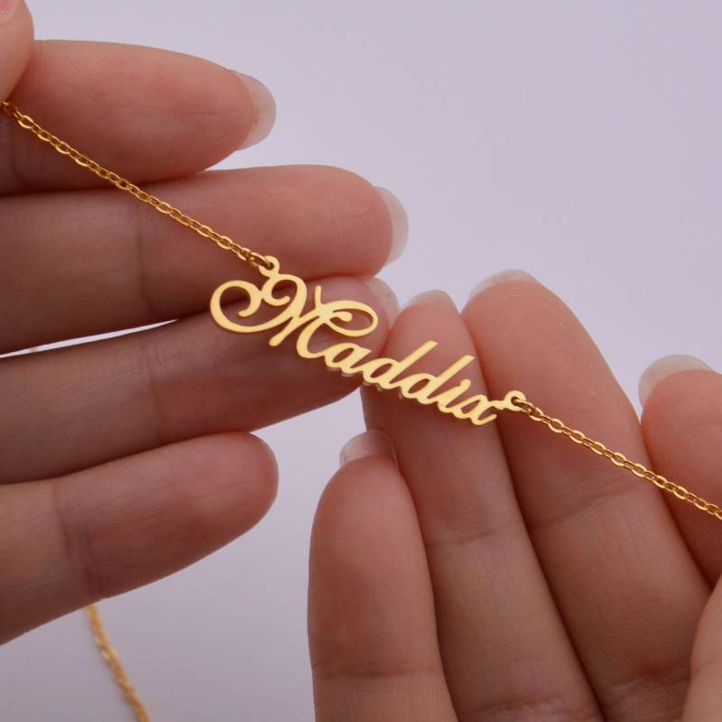 Schreibschrift Name Halskette Personalisierte Gold Anhänger von Artchain2013