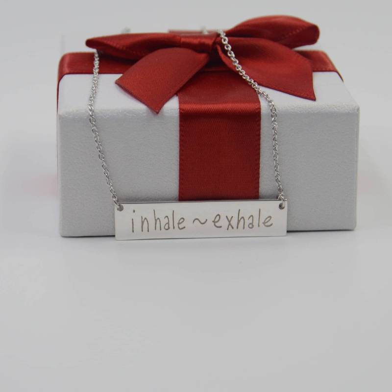 Benutzerdefinierte Silber Handschrift Halskette-Handschrift Halskette-Unterschrift Halskette-Silber Bar Halskette-Geschenk Für Studenten von Artchain2013