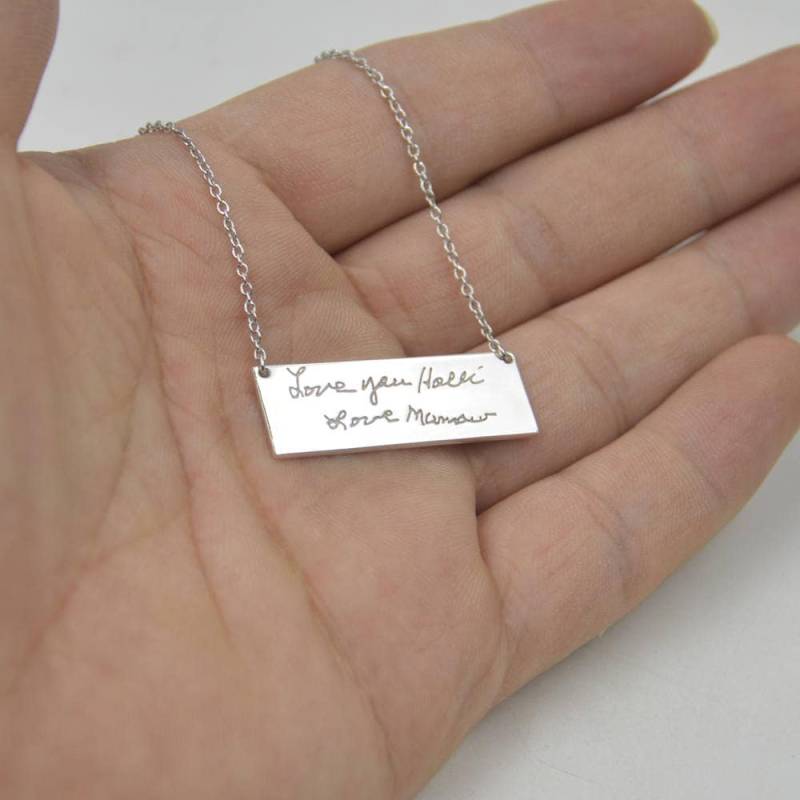 Handschrift Halskette-Silber Schmuck-Personalisiertes Geschenk Für Frauen-Jahrestag von Artchain2013