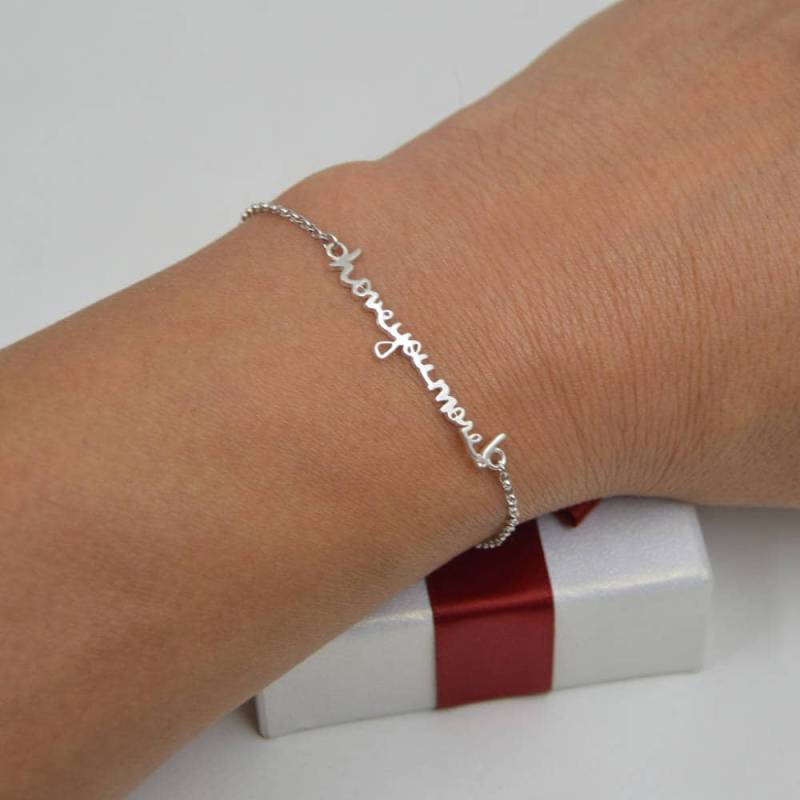 Unterschrift Armband-Personalisierte Handschrift Armband-Custom Name Armband-Typenschild Armband-sterling Silber Schmuck von Artchain2013