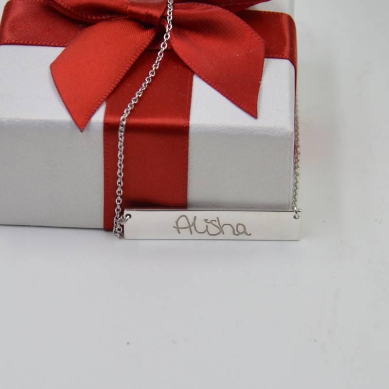 sterling Silber Handschrift Bar Halskette Benutzerdefinierte Name Schmuck Geschenk von Artchain2013
