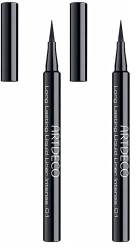 ARTDECO Long-Lasting Liquid Liner Intense - Flüssiger, farbintensiver Eyeliner in Stiftform mit flexibler Nylon-Filzspitze für dramatische und langanhaltende Looks - 1 x 0,6 ml (Packung mit 2) von Artdeco