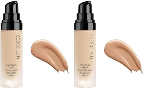 ARTDECO Perfect Teint Foundation - langanhaltende, flüssige Foundation ohne Öl und ohne Maskeneffekt - 1 x 20 ml (Packung mit 2) von Artdeco