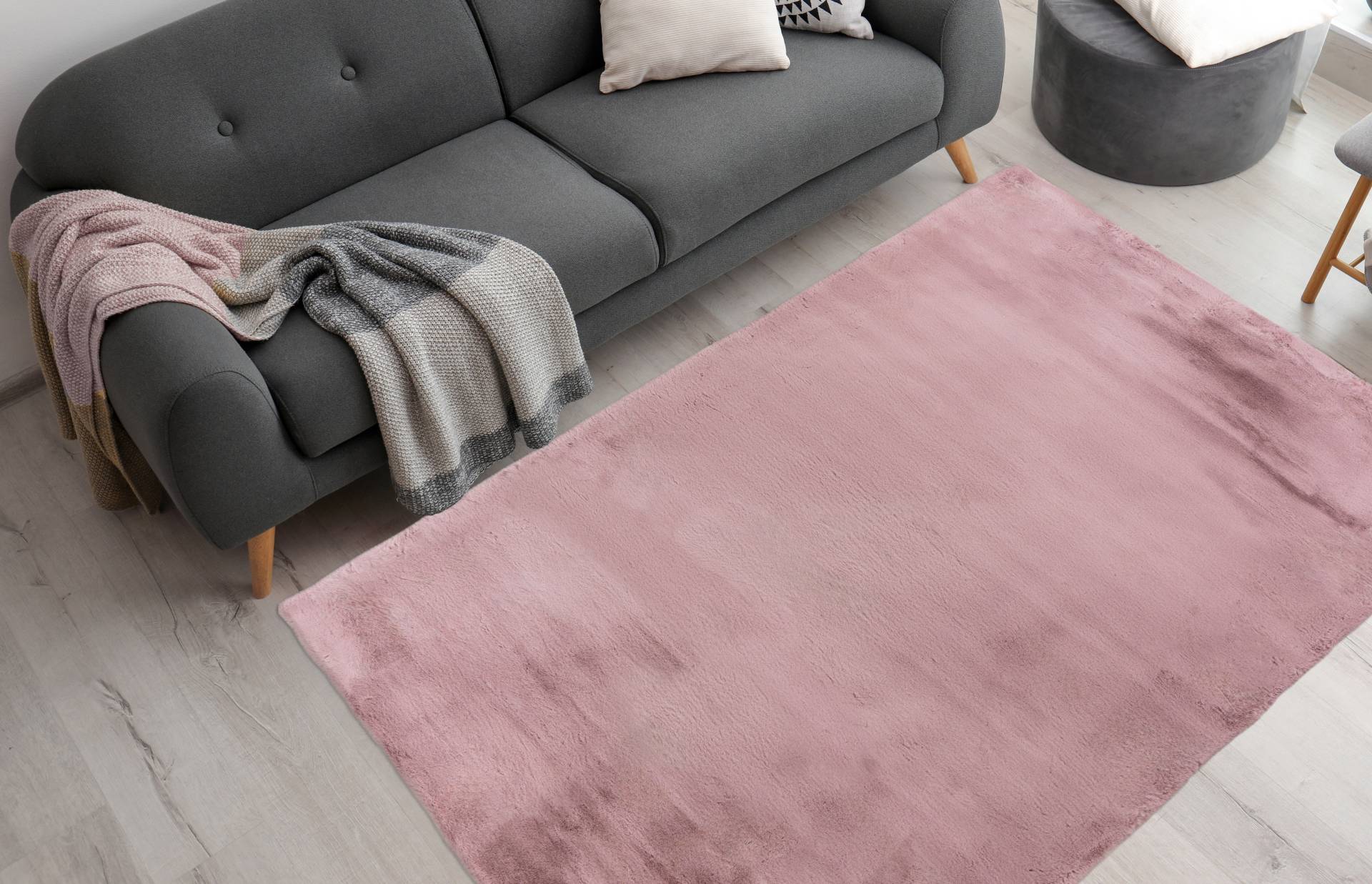 Arte Espina Fellteppich "Rabbit 100" rechteckig 45 mm Höhe Kunstfell, Kaninchenfell-Haptik, supersoft, Hochflorteppich von Arte Espina