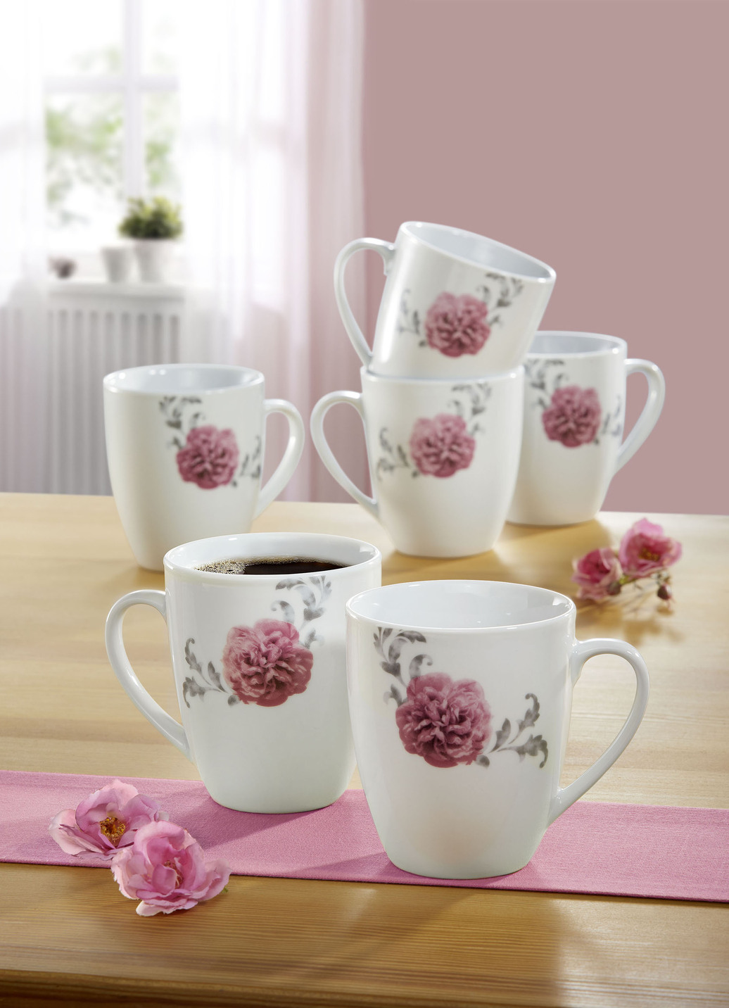 Porzellan-Serie "Como", Kaffeebecher 6er-Set von Arte Viva