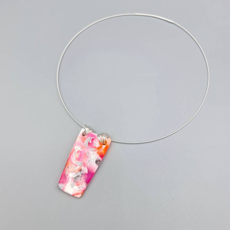 Kette Aus Gießharz Mit Collier, Versilbert von ArteLeone