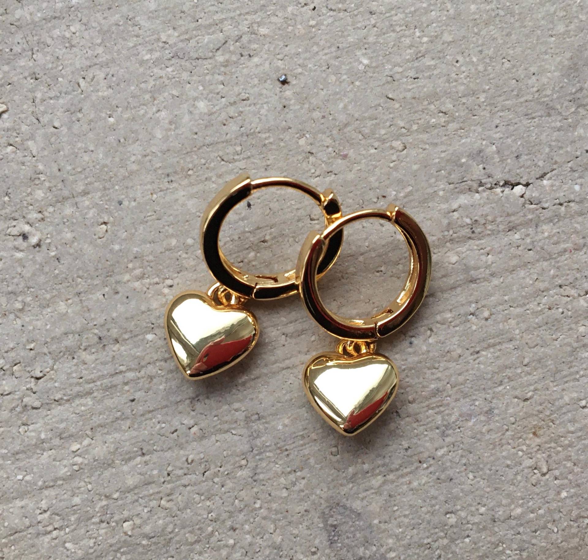 18K Vergoldete Ohrringe Herz - Edelstahl Vergoldet Geschenke Für Sie, Weihnachtsgeschenk, Hochzeit 18K Vergoldete Ohrringe Herz - Edelstahl Vergoldet Geschenke Für Sie, Weihnachtsgeschenk, Hochzeit von ArteMixtura
