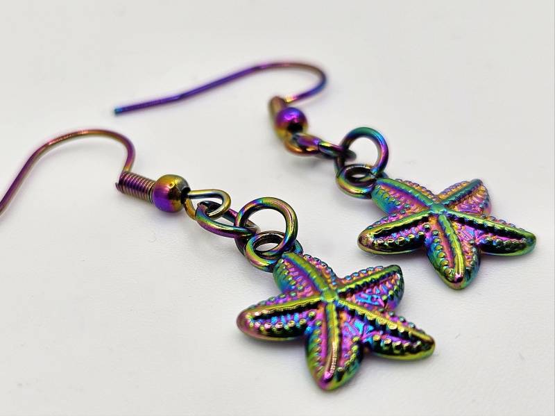 Regenbogen Edelstahl Ohrringe Mit Seestern Bunter Edelstahlschmuck Statement Ohrschmuck Damen Regenbogen Edelstahl Ohrringe Mit Seestern Bunter Edelstahlschmuck Statement Ohrschmuck Damen von ArtePhenia