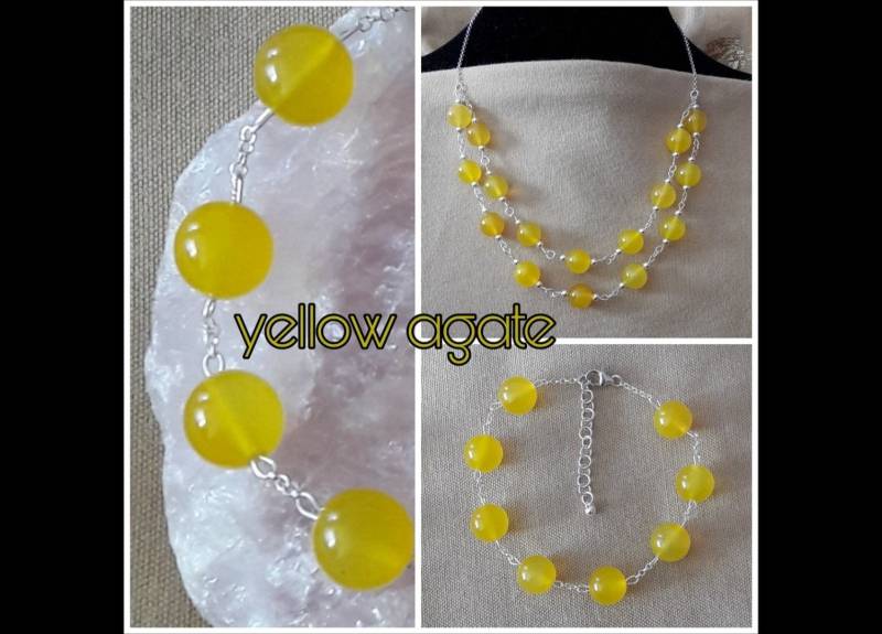 Gelbe Achatkette Und Armband | Parure von ArteRegaliNegrettiAB