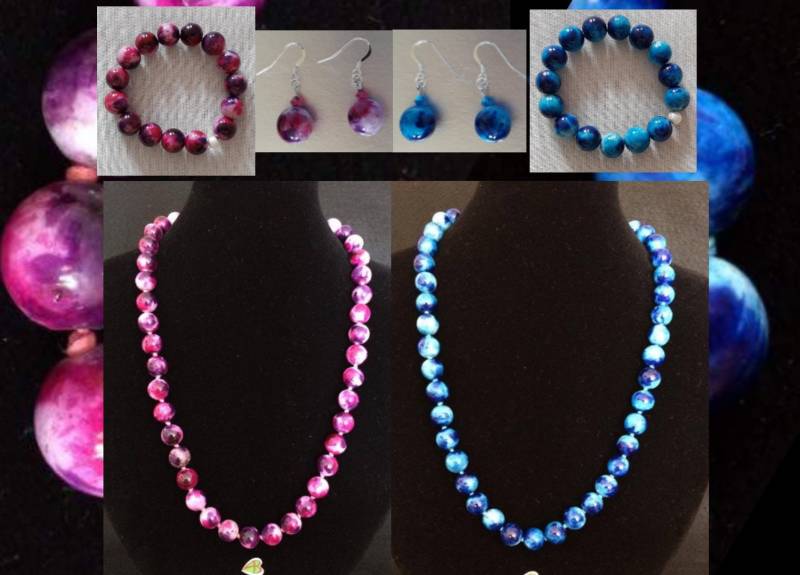 Giada Blau Und Fuchsia Schmuck - Parure von ArteRegaliNegrettiAB