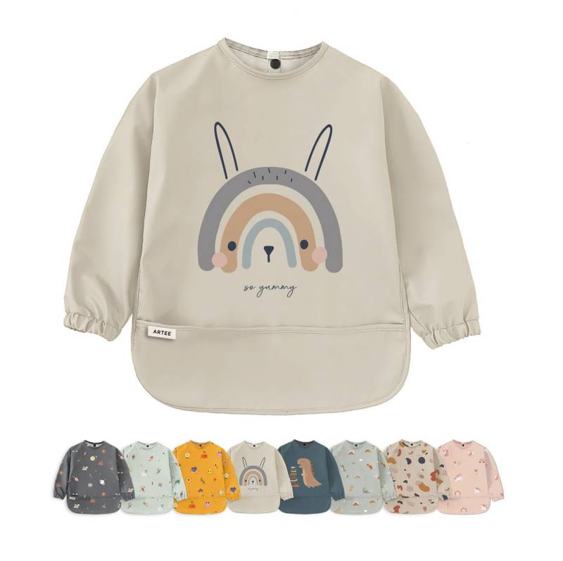 Artee Lätzchen Lätzchen mit Ärmeln und Auffangtasche in Größe M für 12-36 Monate von Artee