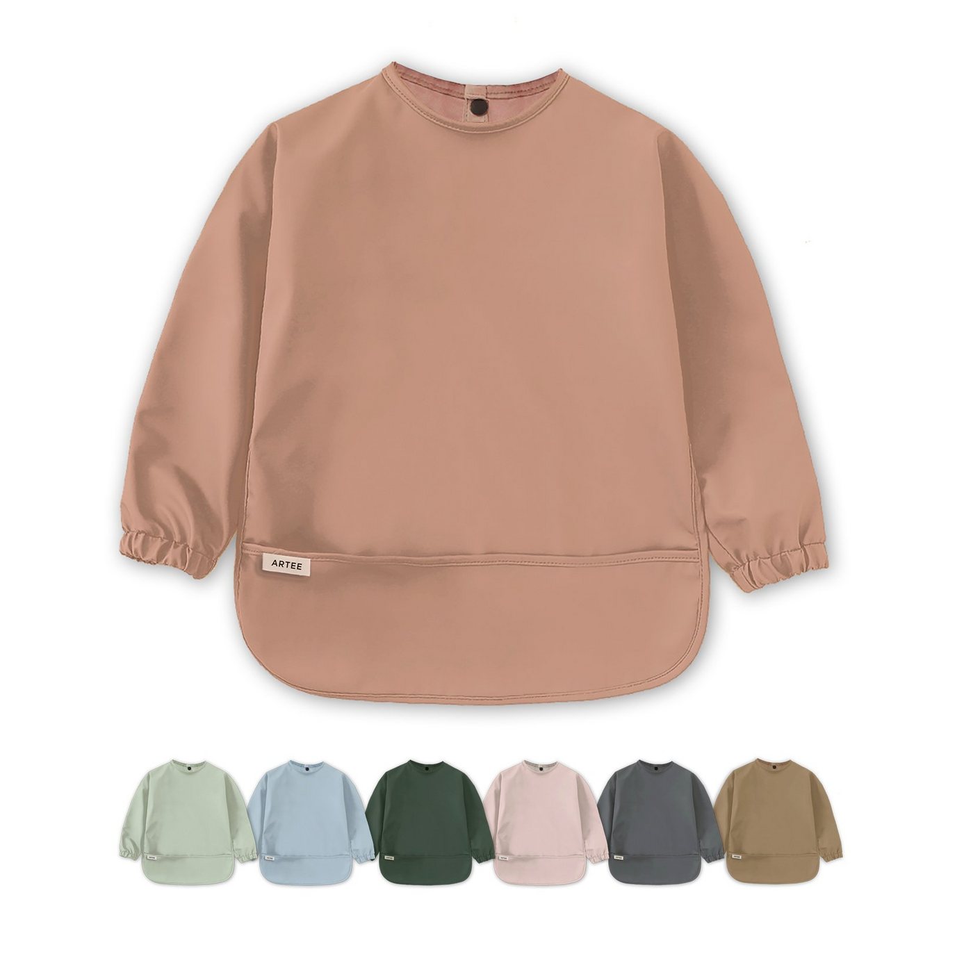 Artee Lätzchen Ärmellätzchen mit Auffangtasche Größe M für 12-36 Monate von Artee