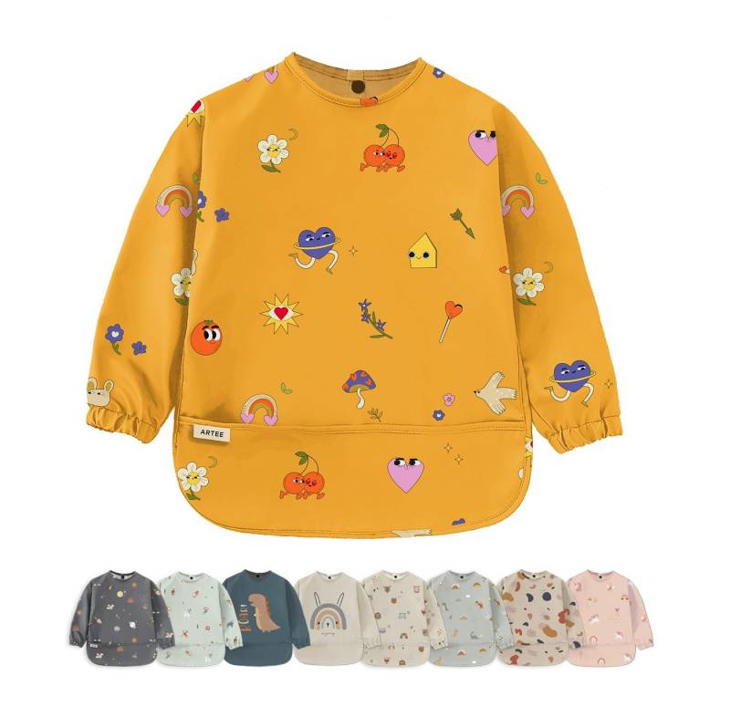 Artee Lätzchen Ärmellätzchen mit Auffangtasche Größe S für 6-18 Monate von Artee