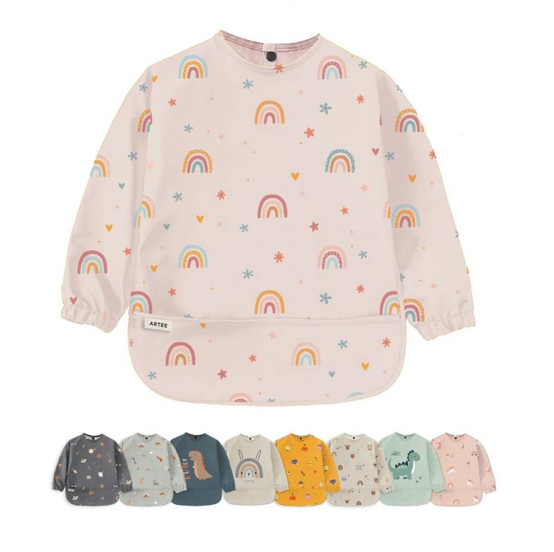Artee Lätzchen Ärmellätzchen mit Auffangtasche Größe S für 6-18 Monate von Artee