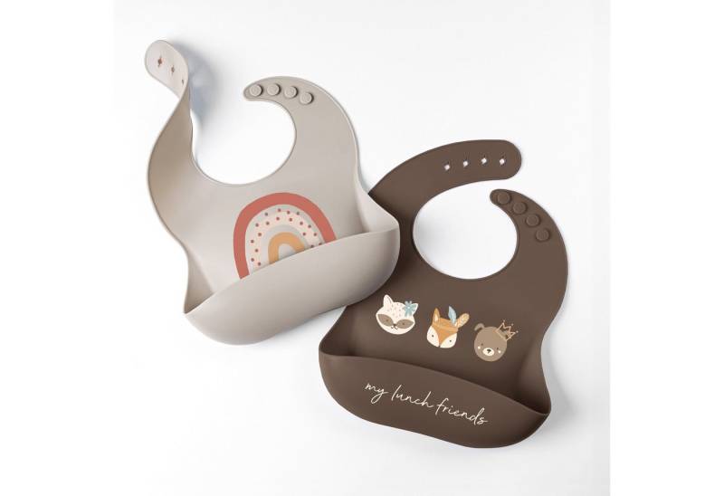 Artee Lätzchen 2 Stück Set Doppelpack aus Silikon mit Auffangtasche Lätzchen von Artee