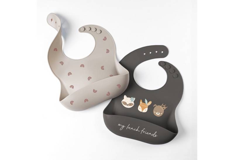 Artee Lätzchen 2 Stück Set Doppelpack aus Silikon mit Auffangtasche Lätzchen von Artee