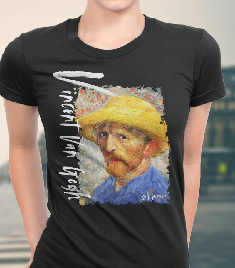 Vincent Van Gogh Selbstporträt Mit Strohhut, Kunstwerk Von Arteesty, Berühmte Kunst Druck Shirt, Grafik T-Shirts Für Frauen, Männer, Plus Größe von ArteestyCom