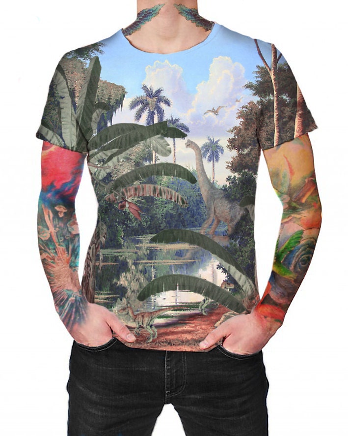 Alive Dinosaurs - T-Shirt Vollbedrucktes Shirt von ArtefactoStore