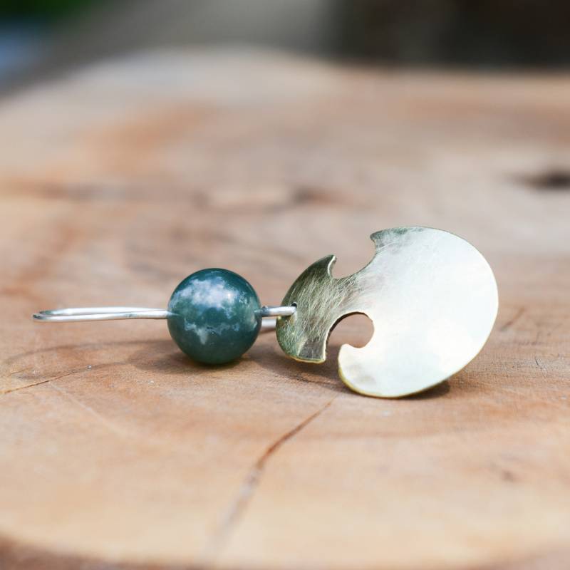 Ohrring Sur, Aus Der Silberschmiede Artesanakunst, Selbstgemachter Schmuck Messing Und Silber von ArtesanaKunst