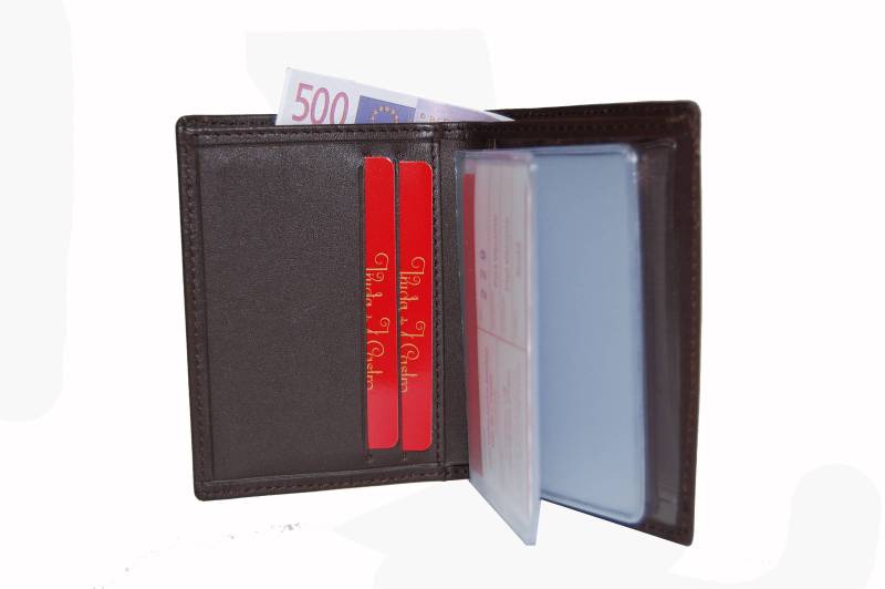 Handgefertigtes Leder Kartenetui Braune Oder Schwarze Geldbörse von Artesanototal