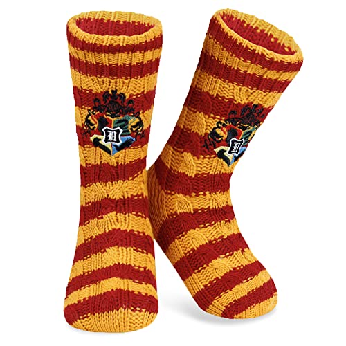 Harry Potter Winter Socken - 1 Paar Kuschelsocken Flauschige - Damen Mädchen Herren Hausschuhsocken mit Rutschfester ABS Sohle und Flauschigem Sherpa-Futter Warm Kuschelig Thermosocken - Größe 36-41 von Harry Potter