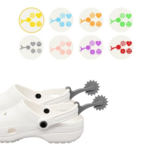 Stiefelsporen kompatibel mit Crocs - Drehbare Mini-Sporen aus ABS | Cowboy-Style Schuhanhänger mit 5 Mustern für Damen & Herren (Gelb) von Artévita