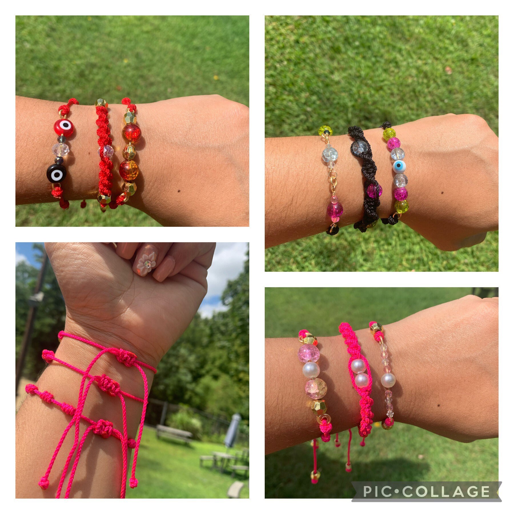 Gewebte Und Geflochtene Handgefertigte Armbänder - 3 in 1 Blau- Rot -Schwarz Rosa Weiß. Freundschaftsarmbänder. Evil Eye Armbänder Gewebte Und Geflochtene Handgefertigte Armbänder - 3 in 1 Blau- Rot -Schwarz Rosa Weiß. Freundschaftsarmbänder. Evil Eye Armbänder von ArtexUSA