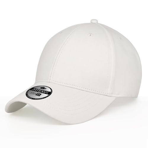 Artexia Baseball Cap Herren - Baumwolle Kappe und Cap Damen - Basecap Weiss von Artexia