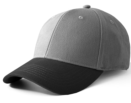 Artexia Basecap Herren 100% Baumwolle Cap Herren Kappe Herren Baseball Caps Für Herren Caps Männer Baseball Cap Herren Baseball Cap Damen Baseball Cap Herren (Grau Schwartz) von Artexia