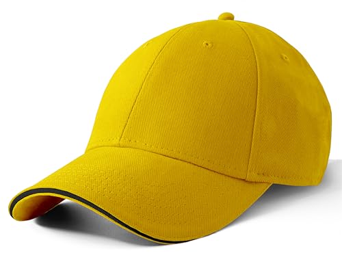 Artexia Basecap Herren 100% Baumwolle Cap Herren Kappe Herren Baseball Caps Für Herren Caps Männer Baseball Cap Herren Baseball Cap Damen Baseball Cap Herren (Gelb) von Artexia