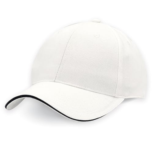 Artexia Basecap Herren 100% Baumwolle Cap Herren Kappe Herren Baseball Caps Für Herren Caps Männer Baseball Cap Herren Baseball Cap Damen Baseball Cap Herren (Weiss Sandwich) von Artexia