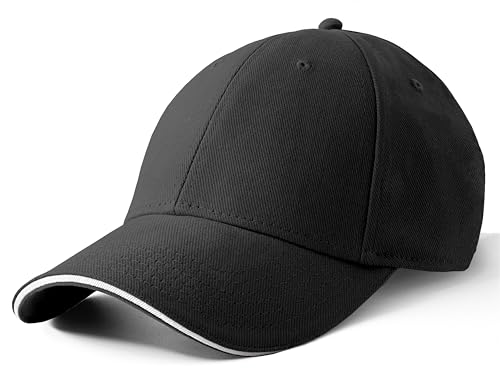 Artexia Basecap Herren 100% Baumwolle Cap Herren Kappe Herren Baseball Caps Für Herren Caps Männer Baseball Cap Herren Baseball Cap Damen Baseball Cap Herren (Schwarz Sandwich) von Artexia