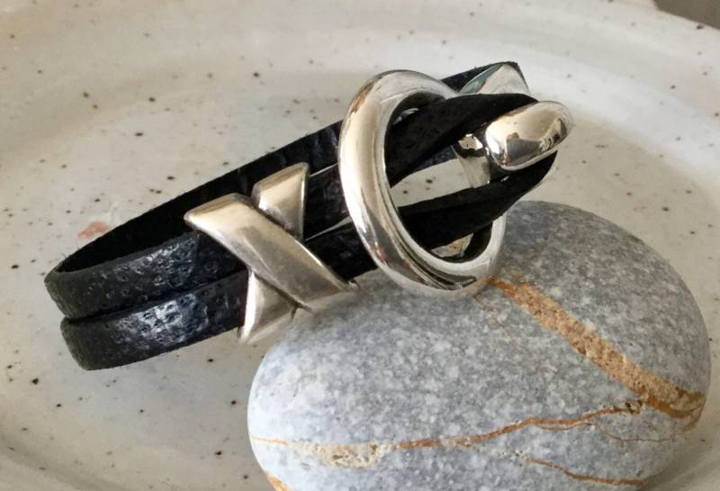 Loop Durch Leder Und Silber Armband Loop Durch Leder Und Silber Armband von ArtfulEndeavor