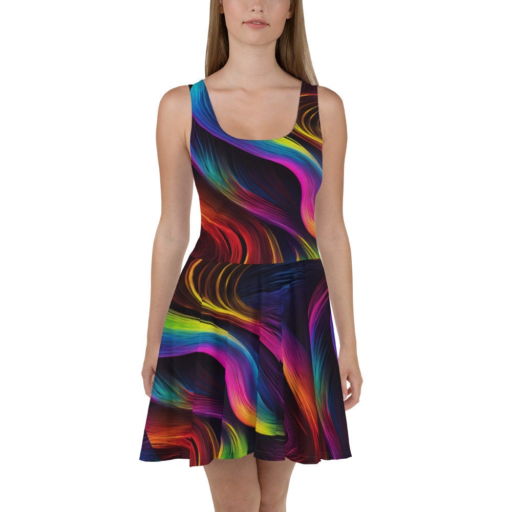 Kleid Mit Wow-Effekt Tolle Neonfarbene Geschwungene Linien Die Den Körper Umschmeicheln Kleid Mit Wow-Effekt Tolle Neonfarbene Geschwungene Linien Die Den Körper Umschmeicheln von ArtiDesign24