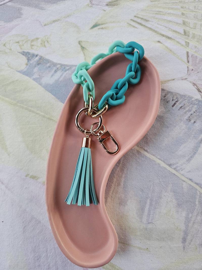 Chunky Schlüsselanhänger Armband - Gliederkette Hochwertig, Schlicht Und Perfekt Als Geschenk- Jetzt Neu in Blau von ArtiLizzi