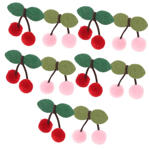 ARTIBETTER 10 Stück Kirsch Haars Klammer Haarspangen Mit Kugelbommel Haarspange in Kirschform Kirschhaarspangen Pom Pom Hair Clips Kirschen Haarspange Garn von Artibetter