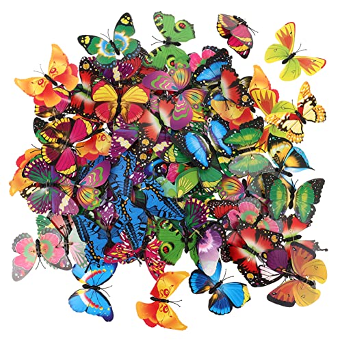 ARTIBETTER 100stücke Schmetterlingsbrosche Schmetterlingsnadel Anstecknadel Broschenschmuck Schmetterlinge Deko Aus Pvc Material Für Mädchen Kleidung Revers Kragen Hut Handtasche Rucksack von Artibetter