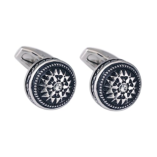 ARTIBETTER 2 Stück Herren Manschettenknöpfe mit Strass für Cufflinks für Anzüge Hochzeiten und Formelle Anlässe Silberfarbene Manschettenknöpfe Cuff Nail Schmuck von Artibetter