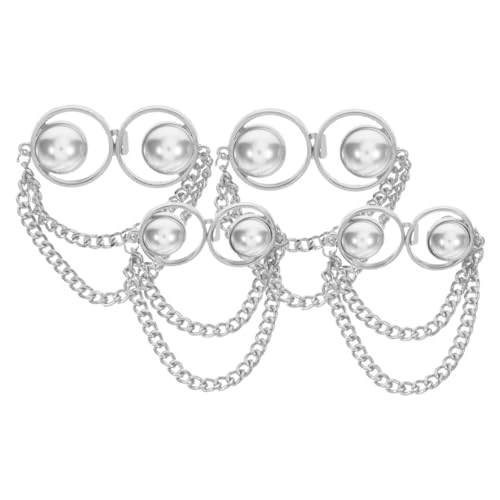 ARTIBETTER 4 Stück Jeans Taillenspanner Knöpfe Nagelfreie Hosenbundverkleinerer Silberne und Weiße Perlenoptik Glatte Oberfläche Schützt Kleidung Geeignet für Damen Herren Jugendliche von Artibetter