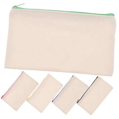 ARTIBETTER 5 Stück Teiliges DIY Graffiti Make Up Täschchen Leere Stoffbeutel mit Reißverschluss für Kreative Gestaltung Tragbar Vielseitig Einsetzbar für Make Up und Schreibwaren von Artibetter