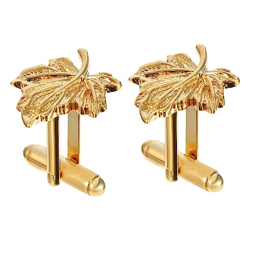 ARTIBETTER Goldene Maple Leaf Manschettenknöpfe für Herren und Damen Langlebige Hemdknöpfe Dekorative und Stilvolle Cufflinks ein Klassisches Design für Business und Festliche Anlässe von Artibetter