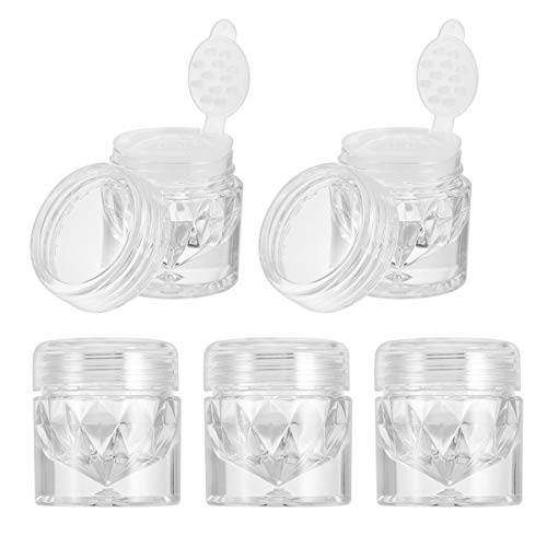 Artibetter 10 x leere Mini-Puder-Flasche, lose Puder-Behälter, Lidschatten-Flasche, Puderbox, Concealer-Spender, mit 12 Löchern, Sieb und Deckel (transparent) von Artibetter