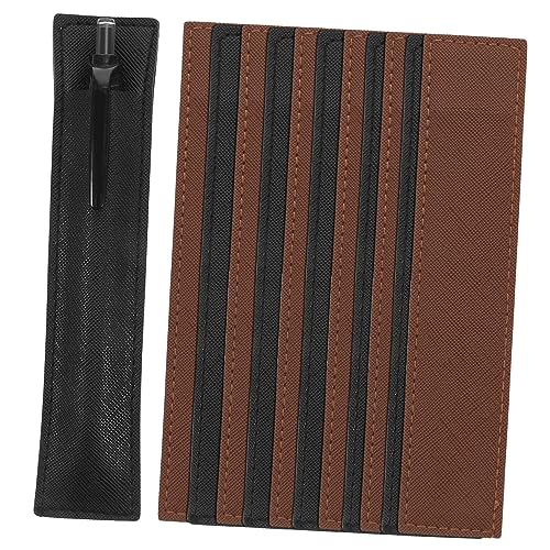 Artibetter 12Stücke Leder Stifthülle Elegante Stifthalter für Kugelschreiber und Bleistifte Notizbuch Klemmbrett und Schreibbedarf von Artibetter
