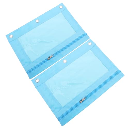 Artibetter 2stücke Bleistifttasche Mit Transparentem Fenster Reißverschluss Verstärkten Ösen Aus Canvas-Material Ring-Ordner Schulklassenzimmer-Organizer von Artibetter