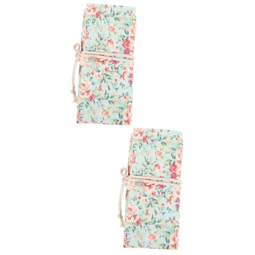 Artibetter 2 Stück Rolle Dekorativer Stifthalter Stiftwickeltaschen Kleine Bleistifttasche Etui Ästhetisch Federmäppchen Bleistift Aufbewahrungstasche Stiftbeutel Segeltuch von Artibetter