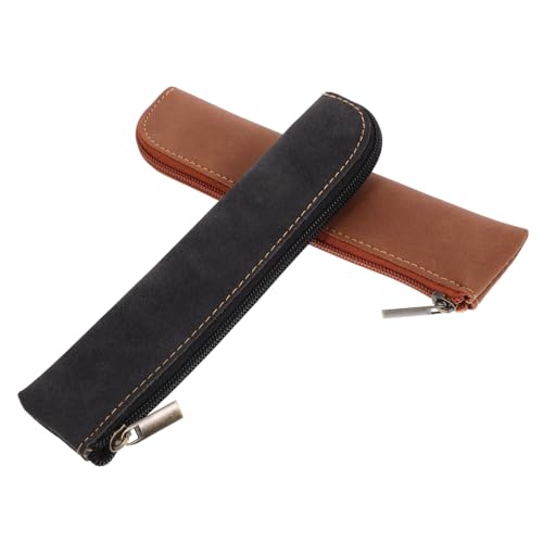 Artibetter 2stücke Aesthetic Federmäppchen Aus Pu Vintage Reißverschluss Für Erwachsene Schüler Kosmetik-Organizer Für Stifte Pinsel Notizen Vielseitig Einsetzbar von Artibetter