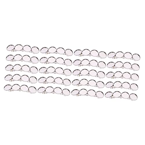 Artibetter 20 Stück Clip Für Bastelprojekte DIY-Perlen Damen-Haarnadel Französische Silberclips Mit Runden Tings Haarspangen Die Elegante Cdiy-Splitterzubehör Haarspangenhalter von Artibetter