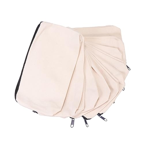 Artibetter 20 Stück Leere Segeltuchtasche aufbewahrungssack Storage Pockets Kosmetik-Make-up-Tasche Bleistift schreibwaren Federmäppchen mit Reißverschluss Stiftspeicherbeutel Stoff Beige von Artibetter