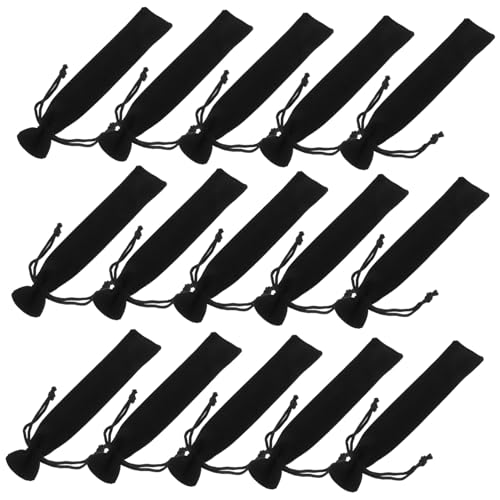 Artibetter 20 Stück Teiliges Samt Kordelzug Federmäppchen Doppelseitig Verstärkt Weiche Schwarze Stift Bleistiftbeutel Praktische Aufbewahrungstaschen für Büro Schule Reisen Elegante von Artibetter