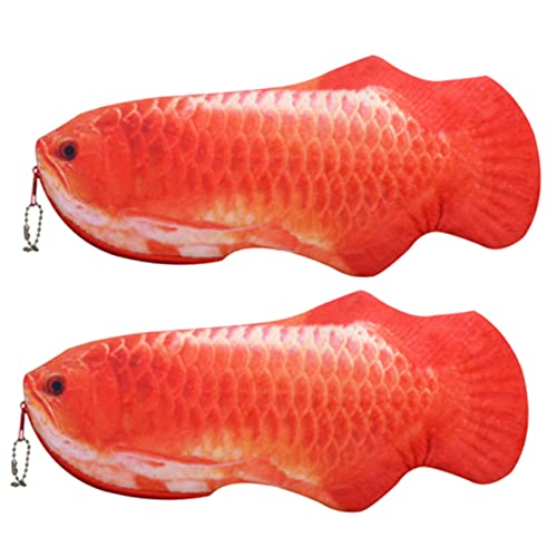 Artibetter Plüsch Federmäppchen 2 Stücke Cartoon Fisch Bleistiftbeutel für Schule Reisen Reißverschluss Schreibwaren Organizer für Mädchen Langlebig Tragbar Studentenbedarf mit Tiermotiv von Artibetter